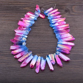 Red Blue Top Drilled Natural Crystal Quartz Points Titanium Stick Beads Strand Charm Pendant Jewelry Making Earring Necklace Diy
Red Blue Top Drilled Natural Crystal Quartz Points Titanium Stick Beads Strand Charm Pendant Jewelry Making Earring Necklace Diy