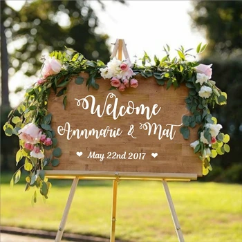Personalised wedding welcome sticker sign Bride and Groom names wedding date customised vinyl Removable Waterproof sticker decal
Personalised wedding welcome sticker sign Bride and Groom names wedding date customised vinyl Removable Waterproof sticker decal