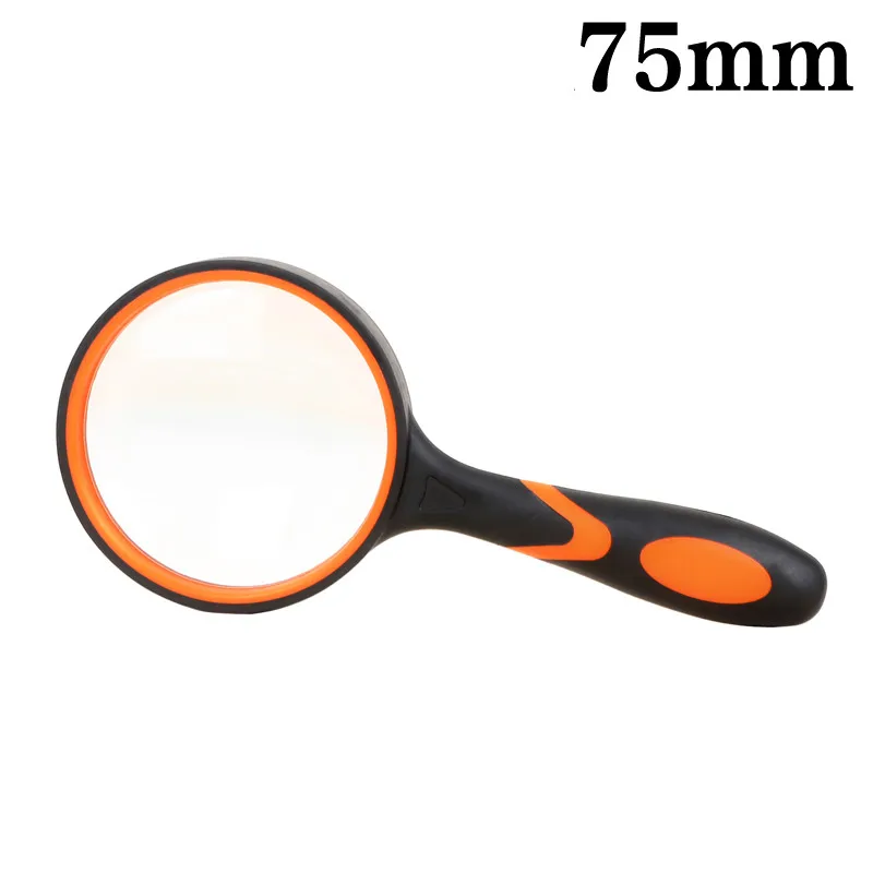 4X 75mm Two-color Rubber Handle Plastic Frame Handheld High-power Glass Lens Reading Magnifier Magnifying Glass
4X 75mm Two-color Rubber Handle Plastic Frame Handheld High-power Glass Lens Reading Magnifier Magnifying Glass