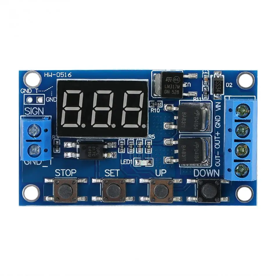 DC 5V--36V Trigger Cycle Delay Timer Switch Turn On/Off Relay Module with LED Display Time Control Timer Relay Module
DC 5V--36V Trigger Cycle Delay Timer Switch Turn On/Off Relay Module with LED Display Time Control Timer Relay Module