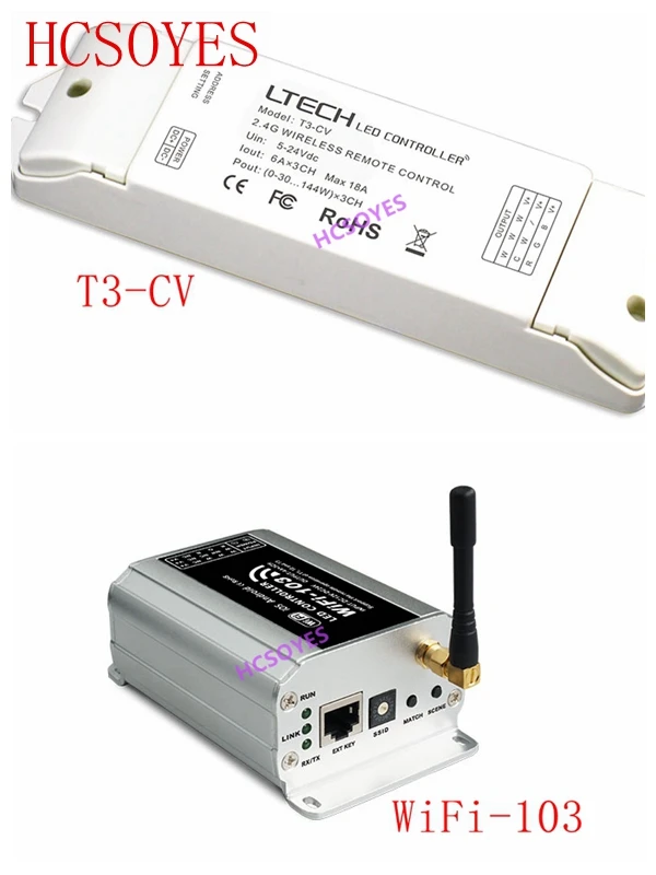 LTECH WiFi-103 LED WiFi Controller work with T3-CV receiver 2.4G Wireless T1 T2 T3 controller 4Ax3CH Max12A Input Voltage 12-24V
LTECH WiFi-103 LED WiFi Controller work with T3-CV receiver 2.4G Wireless T1 T2 T3 controller 4Ax3CH Max12A Input Voltage 12-24V