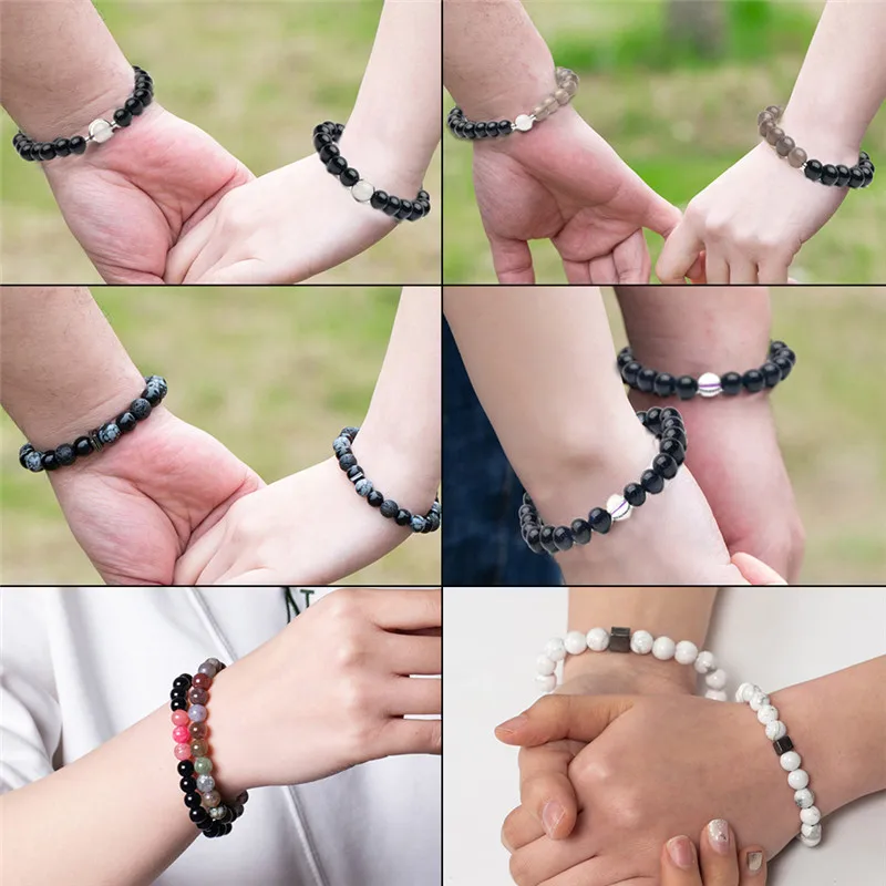 Fashion Couple Bracelets for Lovers His And Hers Jewelry 8-10mm Natural Stone Beads Bracelets&Bangles Valentine's Day Gifts
Fashion Couple Bracelets for Lovers His And Hers Jewelry 8-10mm Natural Stone Beads Bracelets&Bangles Valentine's Day Gifts
