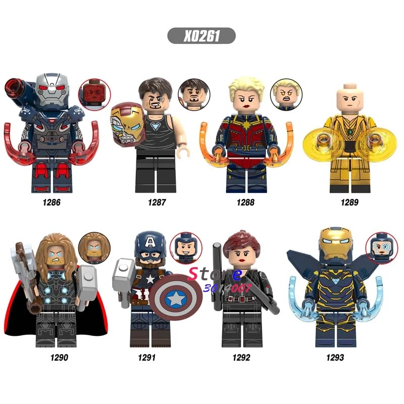 50pcs Avengers Endgame Thor Ancient One Pepper Iron Man Captain America Marvel War Machine building block for children 
50pcs Avengers Endgame Thor Ancient One Pepper Iron Man Captain America Marvel War Machine building block for children