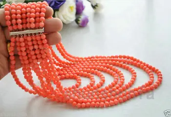 Free shipping@@@@@Stylish elegance 5-6MM Real round pink coral bead 8row necklace 17"~24" inch 
Free shipping@@@@@Stylish elegance 5-6MM Real round pink coral bead 8row necklace 17"~24" inch