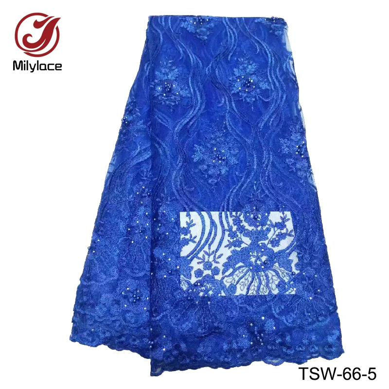 Milylace African lace fabric with rhinestones 5 yards good quality French beading tulle net for wedding party TSW-66 | Дом и сад