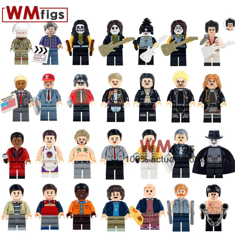 

Single Stan Lee Legoings Michael Jackson Kiss Band Movie Celebrity Trump Bruce Lee Godfather Building Blocks Gifts Kiss Toys Kid