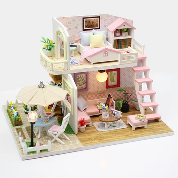 DIY Doll House Miniature Wooden Dollhouse Miniaturas Furniture Toy House Doll Toys for Children Birthday Christmas Gifts M033
DIY Doll House Miniature Wooden Dollhouse Miniaturas Furniture Toy House Doll Toys for Children Birthday Christmas Gifts M033