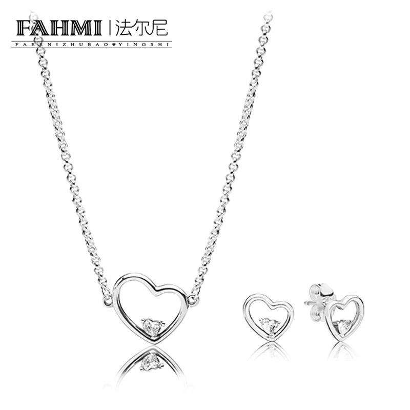 FAHMI 100% 925 Sterling Silver ZT0238 Asymmetric Hearts of Love Stud Earrings Necklace GIFT SET Romantic Valentine's Day Gift
FAHMI 100% 925 Sterling Silver ZT0238 Asymmetric Hearts of Love Stud Earrings Necklace GIFT SET Romantic Valentine's Day Gift