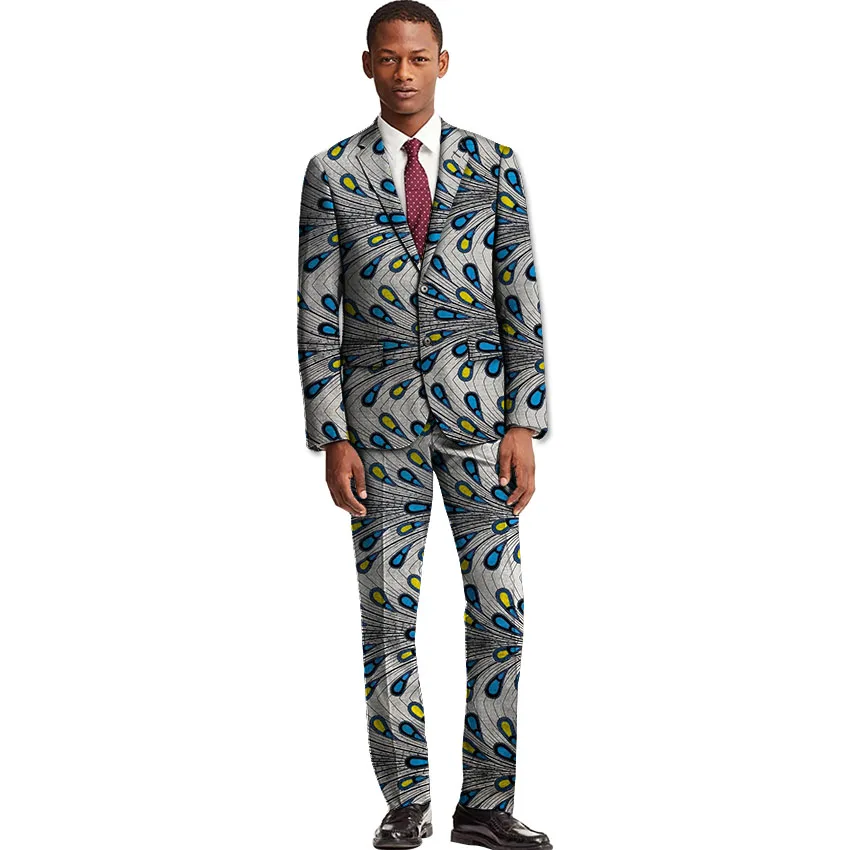 African fashion men's suits dashiki print blazer with pant set business Ankara man's pant suits customized
African fashion men's suits dashiki print blazer with pant set business Ankara man's pant suits customized