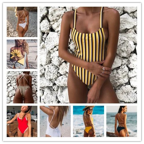 2018 Sexy One-piece Swimsuit Women Push Up Bikini Striped Swimwear Backless Swimming Beach Wear Brazilian Swimwear
2018 Sexy One-piece Swimsuit Women Push Up Bikini Striped Swimwear Backless Swimming Beach Wear Brazilian Swimwear