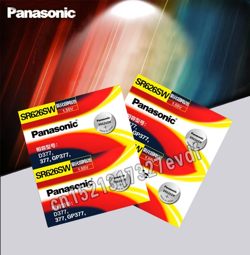 Panasonic Origina 4pcs SR626SW 377 Button Cell Watch Coin Battery G4 377A 377 LR626 SR626SW SR66 LR66 Silver Oxide Batteries
Panasonic Origina 4pcs SR626SW 377 Button Cell Watch Coin Battery G4 377A 377 LR626 SR626SW SR66 LR66 Silver Oxide Batteries