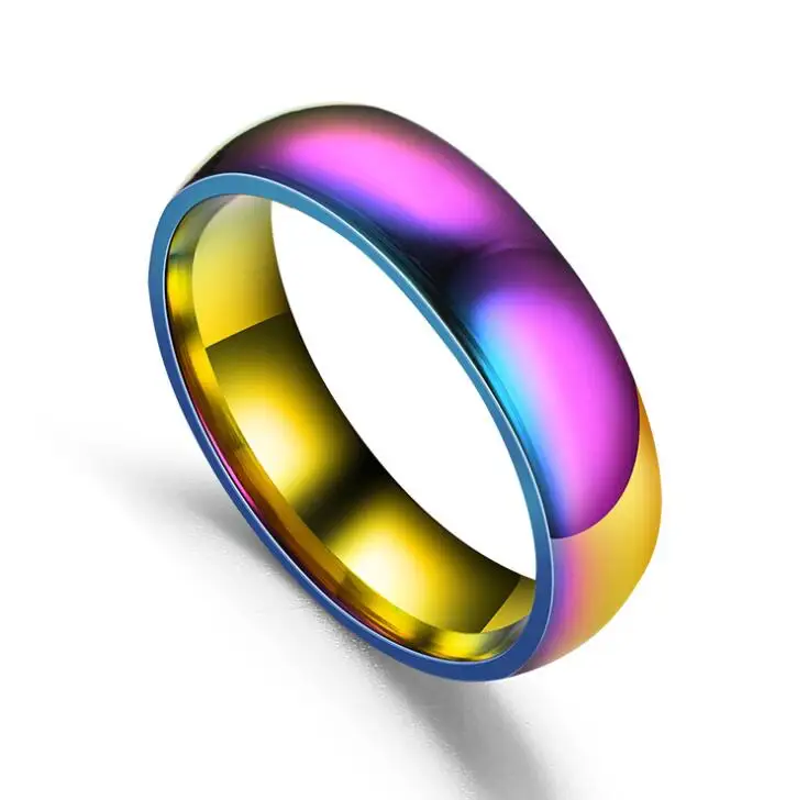 Men Women Rainbow Colorful Ring Titanium Steel Wedding Band Ring Width 6mm Size 6-12 Gift
Men Women Rainbow Colorful Ring Titanium Steel Wedding Band Ring Width 6mm Size 6-12 Gift