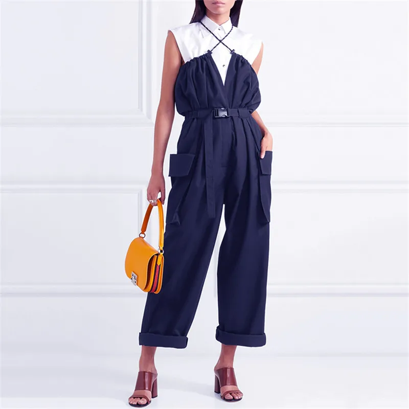2019 Spring Summer Sling Strap Jumpsuit Oversize Design Big Pockets Loose One-piece Pants Exquisite Women's
2019 Spring Summer Sling Strap Jumpsuit Oversize Design Big Pockets Loose One-piece Pants Exquisite Women's