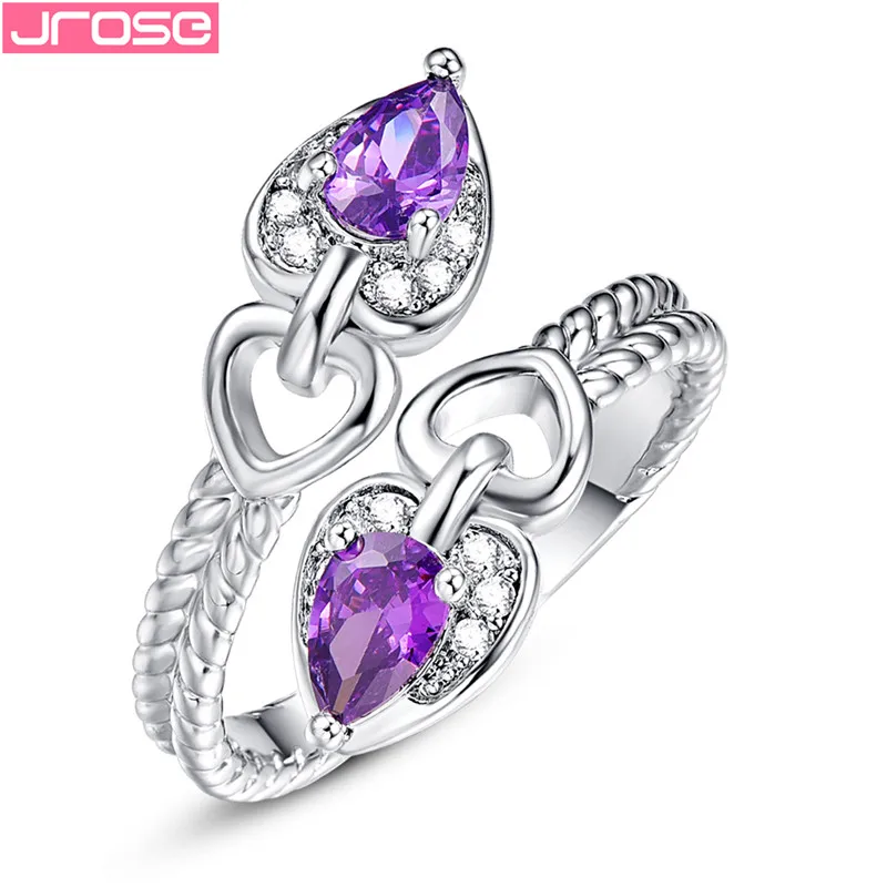 JROSE Double Heart Cubic Zircon Rings For Women Wedding Engagement Ring Size 6 7 8 9 Silver Color 925 Jewelry Band Gifts
JROSE Double Heart Cubic Zircon Rings For Women Wedding Engagement Ring Size 6 7 8 9 Silver Color 925 Jewelry Band Gifts