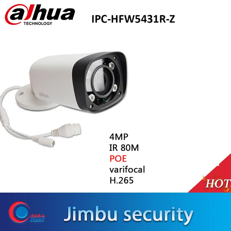 Dahua 4MP POE H.265 IP Camera IP67 IPC-HFW5431R-Z 80m IR 2.8~12mm VF lens Motorized Zoom cctv Camera onvif multi-language
Dahua 4MP POE H.265 IP Camera IP67 IPC-HFW5431R-Z 80m IR 2.8~12mm VF lens Motorized Zoom cctv Camera onvif multi-language