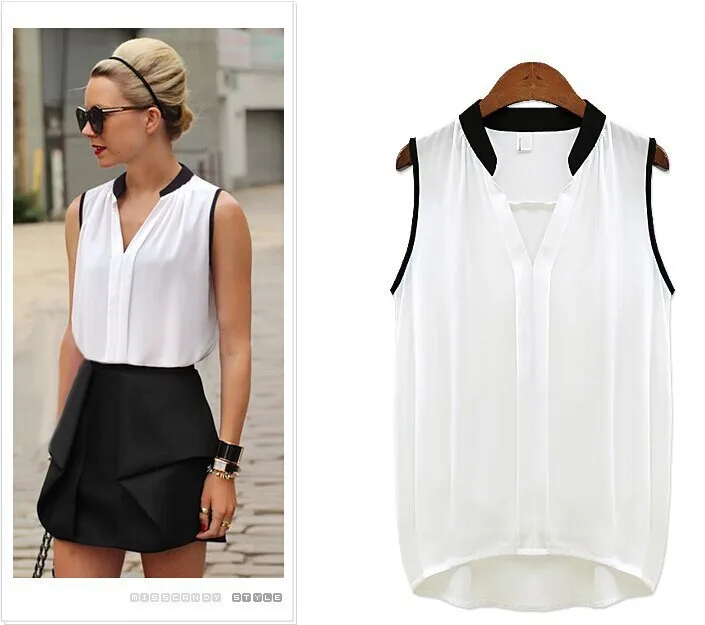 New Summer White Blusas Women Sleeveless Chiffon Blouse blusas feminina female office casual Workwear Tops Renda Shirts
New Summer White Blusas Women Sleeveless Chiffon Blouse blusas feminina female office casual Workwear Tops Renda Shirts