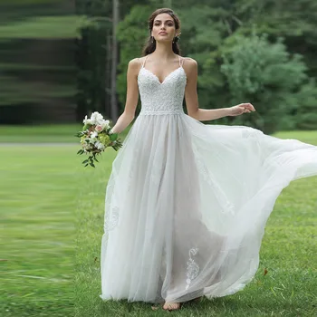 Eightale Beach Wedding Dress Summer Bride Dresses Spaghetti Strap A-Line Appliques Lace Boho Wedding Gowns Sexy Free Shiipping
Eightale Beach Wedding Dress Summer Bride Dresses Spaghetti Strap A-Line Appliques Lace Boho Wedding Gowns Sexy Free Shiipping