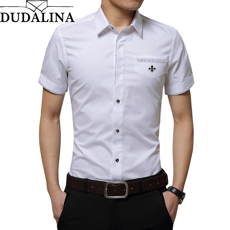 Dudalina 2020 New Brand Male shirt Embroidery Men's patchwork color Short Sleeve Casual Shirts Men Fashion Summer Shirt Men
Dudalina 2020 New Brand Male shirt Embroidery Men's patchwork color Short Sleeve Casual Shirts Men Fashion Summer Shirt Men