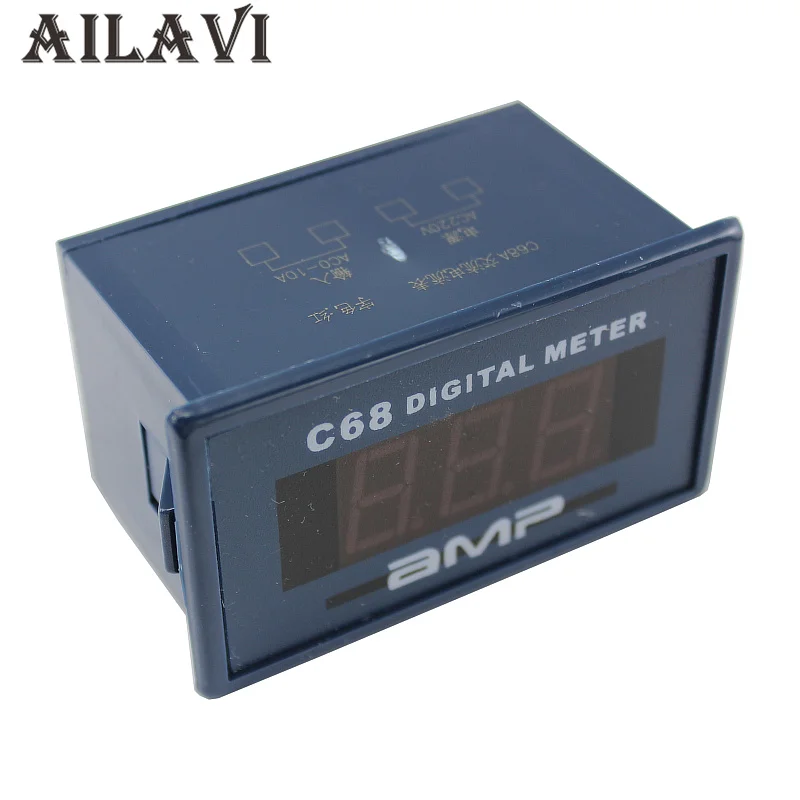 

High Quality C68A Three digits 0.56" AC 0-10A Ammeter Meter AMP Red LED Digital Display Amperemeter