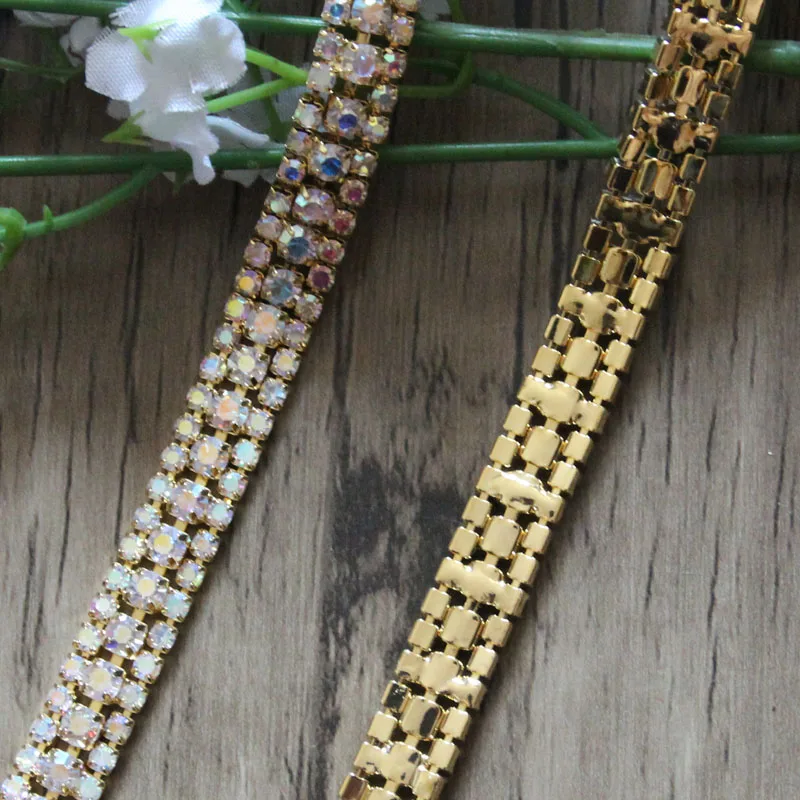 1yard 9mm Gold Crystal AB Rhinestone Chain Bridal Sash Rhinestone Trim Applique,Rhinestone Trimming DIY Accessories LSRT098-1
1yard 9mm Gold Crystal AB Rhinestone Chain Bridal Sash Rhinestone Trim Applique,Rhinestone Trimming DIY Accessories LSRT098-1