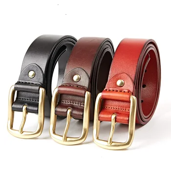 143 New Fashion Top Layer Leather Wide leather Belt business Men's Belt Solid Color Pin Buckle Belt
143 New Fashion Top Layer Leather Wide leather Belt business Men's Belt Solid Color Pin Buckle Belt