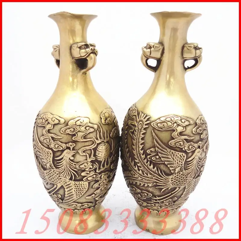 Bronze statue copper vase decoration copper vase a pair of home decoration crafts Bronze
Bronze statue copper vase decoration copper vase a pair of home decoration crafts Bronze