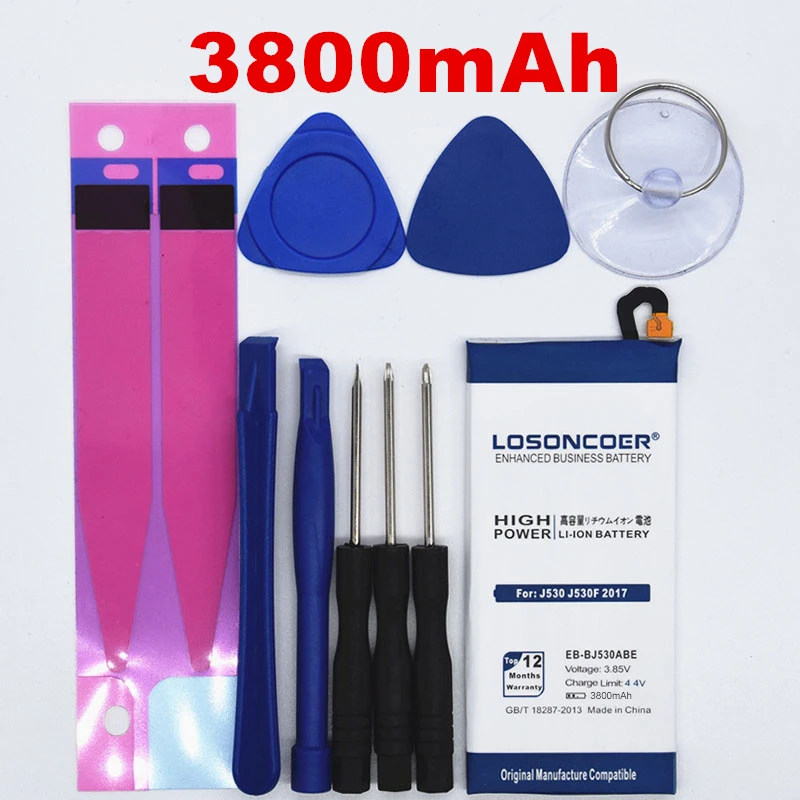 100% Original LOSONCOER EB-BJ530ABE 3800mAh Battery For Samsung J530 J530F J530G 2017,J530L,J530S,J530F/DS,J5 Pro,J530K,J5 2017
100% Original LOSONCOER EB-BJ530ABE 3800mAh Battery For Samsung J530 J530F J530G 2017,J530L,J530S,J530F/DS,J5 Pro,J530K,J5 2017