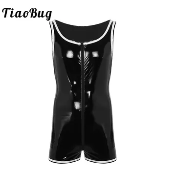 TiaoBug Men Black Wet-look Patent Leather Sleeveless Zipper Bodybuilding Shaper Boxer Corset Hot Sexy Male Gay Bodysuit Jumpsuit
TiaoBug Men Black Wet-look Patent Leather Sleeveless Zipper Bodybuilding Shaper Boxer Corset Hot Sexy Male Gay Bodysuit Jumpsuit