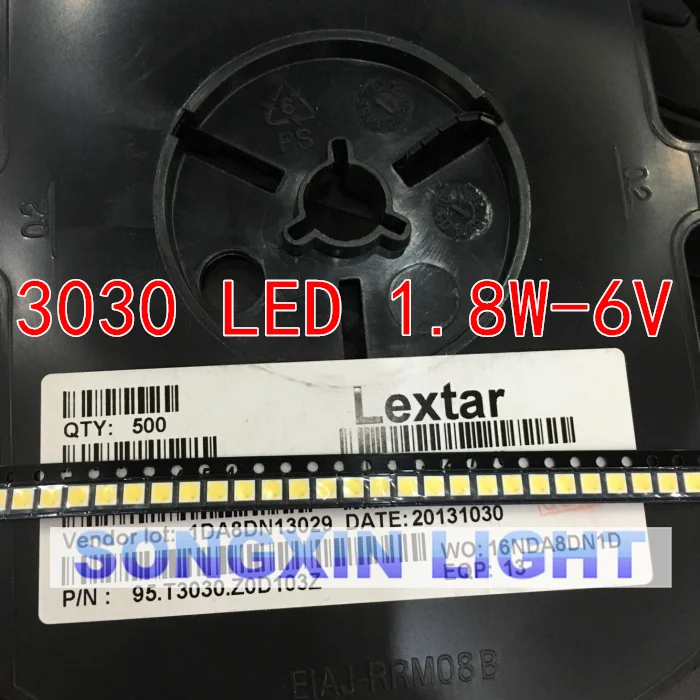 Светодиодный прожектор Lextar высокой мощности 50 шт. 1 8 Вт 3030 6 в холодный белый 150 187lm