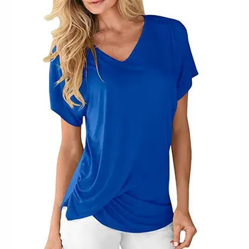 Women Solid T-Shirt Pleats Ruched Sexy V-Neck Short Sleeve Tops Summer Comfortable Casual Loose Tee Oversized Plus Size 7Q1282
Women Solid T-Shirt Pleats Ruched Sexy V-Neck Short Sleeve Tops Summer Comfortable Casual Loose Tee Oversized Plus Size 7Q1282