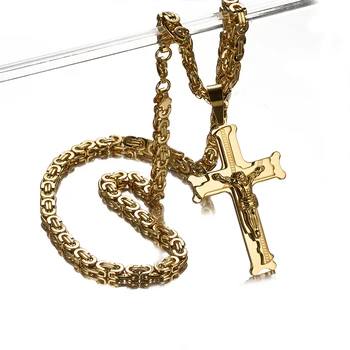 Mens Yellow Gold filled Stainless Steel Byzantine Chain accessories Iced Out Male Necklace Cross Pendant Party Jewelry Women
Mens Yellow Gold filled Stainless Steel Byzantine Chain accessories Iced Out Male Necklace Cross Pendant Party Jewelry Women