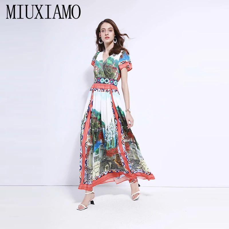 MIUXIMAO Custom Plus Size Dress 2019 Summer V- Neck Sleeveless Flower Print Elegant Ankle-Length Long Dress Women
MIUXIMAO Custom Plus Size Dress 2019 Summer V- Neck Sleeveless Flower Print Elegant Ankle-Length Long Dress Women