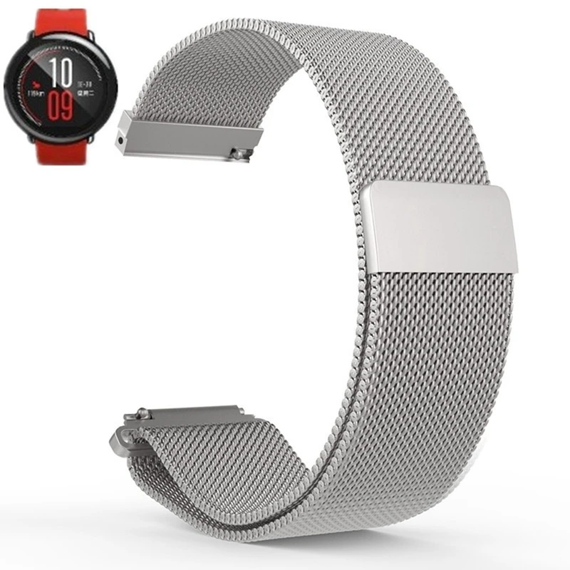 Hangrui Metal Milanese Loop Magnetic Band For Samsung Gear S3 Strap 20MM 22MM Wrist Band Belt For Xiaomi Huami AMAZFIT Bip Strap (16)