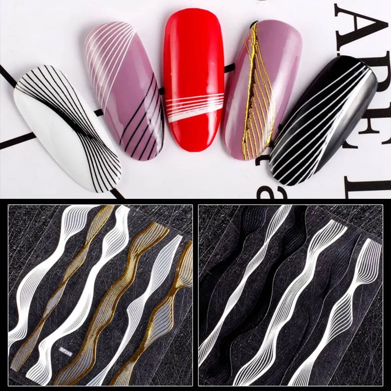 Nail Art Stickers Decoration Manicure Metal Stripe Line Tape Self-Adhesive Foils Transfer Laser DIY Design 3D Tips Decal Tools
Nail Art Stickers Decoration Manicure Metal Stripe Line Tape Self-Adhesive Foils Transfer Laser DIY Design 3D Tips Decal Tools