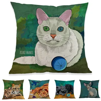 Watercolor Style Cartoon Cute Pet Cat Kitty Bengal Khao Manee Jaguar Sphynx Pillow Case Home Shop Sofa Decoration Cushion Cover
Watercolor Style Cartoon Cute Pet Cat Kitty Bengal Khao Manee Jaguar Sphynx Pillow Case Home Shop Sofa Decoration Cushion Cover