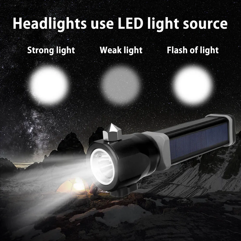 1 Pcs LED Flashlight Torch Solar USB Charging Emergency Hammer for Camping Fishing Car Repairing MAL999
1 Pcs LED Flashlight Torch Solar USB Charging Emergency Hammer for Camping Fishing Car Repairing MAL999