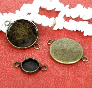 Blank Round Bezel with 2 Loops Pendants Bracelet Connectors Cabochons Settings Findings Antique Bronze tone Plated Wholesale
Blank Round Bezel with 2 Loops Pendants Bracelet Connectors Cabochons Settings Findings Antique Bronze tone Plated Wholesale