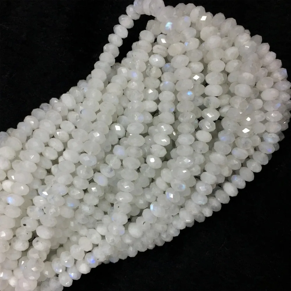 Natural Genuine White Blue Light Moonstone Hand Cut Loose Gemstone Faceted Rondelle Beads 15" 05908
Natural Genuine White Blue Light Moonstone Hand Cut Loose Gemstone Faceted Rondelle Beads 15" 05908