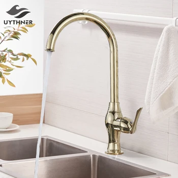 Uythner Luxury Golden Faucet Brass Kitchen Faucet Free Rotatable Hot and Cold Water Mixer Tap Single Hole Single Handle Faucet
Uythner Luxury Golden Faucet Brass Kitchen Faucet Free Rotatable Hot and Cold Water Mixer Tap Single Hole Single Handle Faucet