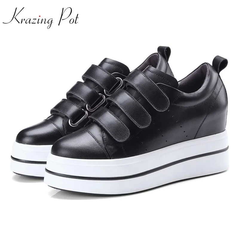 Krazing Pot natural leatehr Hollywood streetwear platform hook loop sneakers round toe breathable leisure long leg shoes L3f6
Krazing Pot natural leatehr Hollywood streetwear platform hook loop sneakers round toe breathable leisure long leg shoes L3f6
