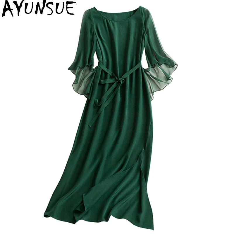 AYUNSUE Women Silk Long Dress Female 100% Natural Silk With Belt Dress Maxi Solid Ruffle Sleeve Dresses 2019 Spring Boho XGH1928
AYUNSUE Women Silk Long Dress Female 100% Natural Silk With Belt Dress Maxi Solid Ruffle Sleeve Dresses 2019 Spring Boho XGH1928