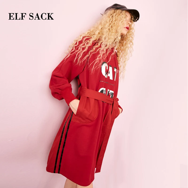 ELF SACK Autumn New Woman Dress Long Sleeve Red Dress Casual Cotton Straight Sashes Letter Women Dresses Femme Vestido
ELF SACK Autumn New Woman Dress Long Sleeve Red Dress Casual Cotton Straight Sashes Letter Women Dresses Femme Vestido