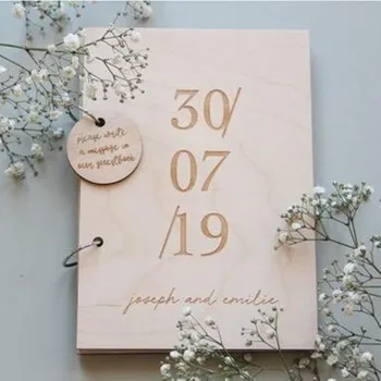 New Wedding Guestbook Customized Bride Groom Wedding Date Gift Book Wedding Wooden Pohot Album Party Guestbook Supplies
New Wedding Guestbook Customized Bride Groom Wedding Date Gift Book Wedding Wooden Pohot Album Party Guestbook Supplies
