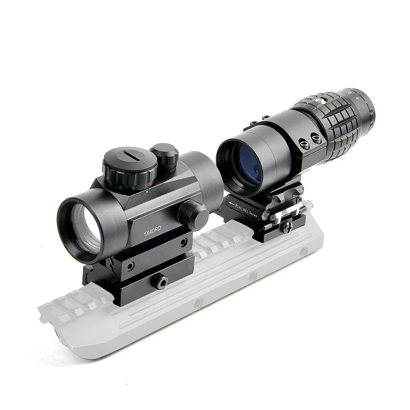 1x40 Riflescope Tactical Red Dot Scope Sight Hunting Holographic Green Dot Sight 3x Magnifier combination
1x40 Riflescope Tactical Red Dot Scope Sight Hunting Holographic Green Dot Sight 3x Magnifier combination