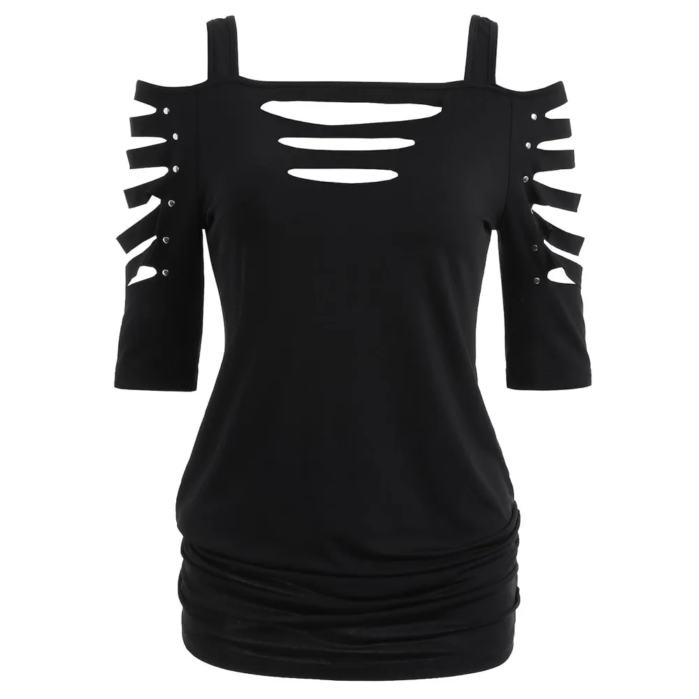 Womail Tops Women's Fashion Hollow Out T-shirt O-Neck Cut Out Lacerated Sleeve T Shirt Women Polyester For Ladies Dropship May16
Womail Tops Women's Fashion Hollow Out T-shirt O-Neck Cut Out Lacerated Sleeve T Shirt Women Polyester For Ladies Dropship May16