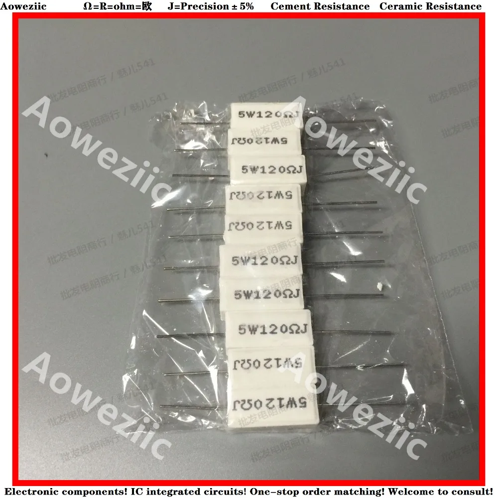 10Pcs RX27 Horizontal cement resistance 5W 120ohm 120R 120RJ 5W120RJ Ceramic Resistance precision 5% Power resistance
10Pcs RX27 Horizontal cement resistance 5W 120ohm 120R 120RJ 5W120RJ Ceramic Resistance precision 5% Power resistance