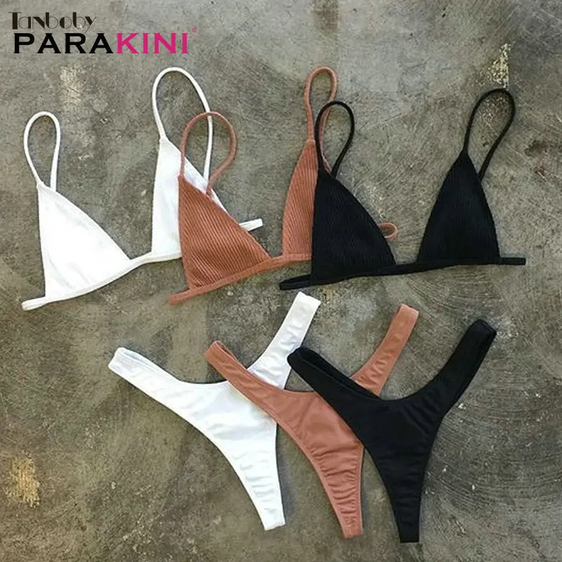 PARAKINI Brazilian Girls Suits Bikini Small Cup+ High Cut Style Beach Biquini Solid Black/White Micro Swim Suits Thong Bikinis
PARAKINI Brazilian Girls Suits Bikini Small Cup+ High Cut Style Beach Biquini Solid Black/White Micro Swim Suits Thong Bikinis