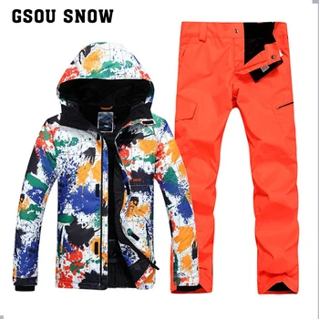 GSOU SNOW Men Ski Suits Jacket+Pants Water-proof breathable Thermal Snowboard Printed Graffiti Ski Suit
GSOU SNOW Men Ski Suits Jacket+Pants Water-proof breathable Thermal Snowboard Printed Graffiti Ski Suit