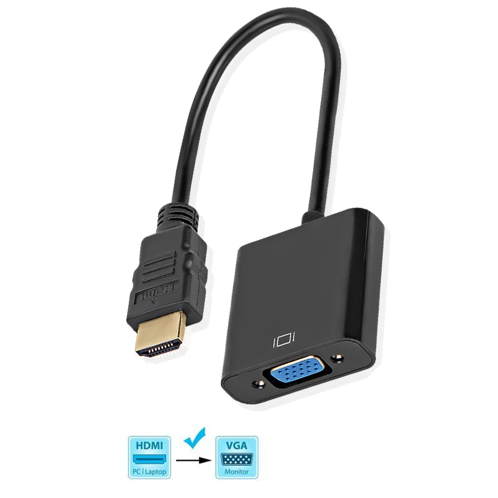 

HEONYIRRY HDMI to VGA Adapter Cable 1080P Digital to Analog Video Audio Converter Cable For PC HDTV XBOX PS3 PS4 Laptop TV Box