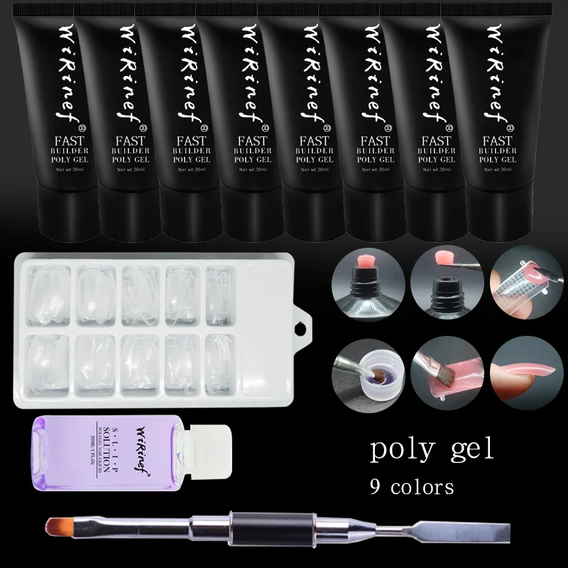 WiRinef Poly Gel Set Uv Quick Builder Extension Hard Gel Camouflage UV LED Lacquer Brush Nail Tips Nail Polish Polygel Kit
WiRinef Poly Gel Set Uv Quick Builder Extension Hard Gel Camouflage UV LED Lacquer Brush Nail Tips Nail Polish Polygel Kit